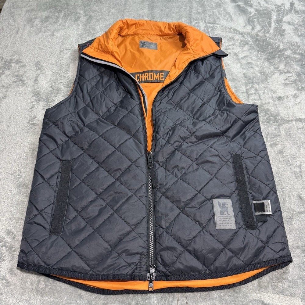 Chrome Industries Reversible Cycling Full Zip Vest Sz L Bike Commuter Grunge